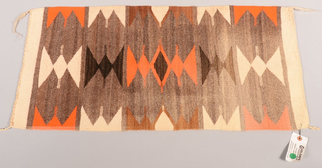A 35" x 17" Navaho textile - older, clean "gallup: A 35" x 17" Navaho textile - older, clean "gallup throw" - Good
