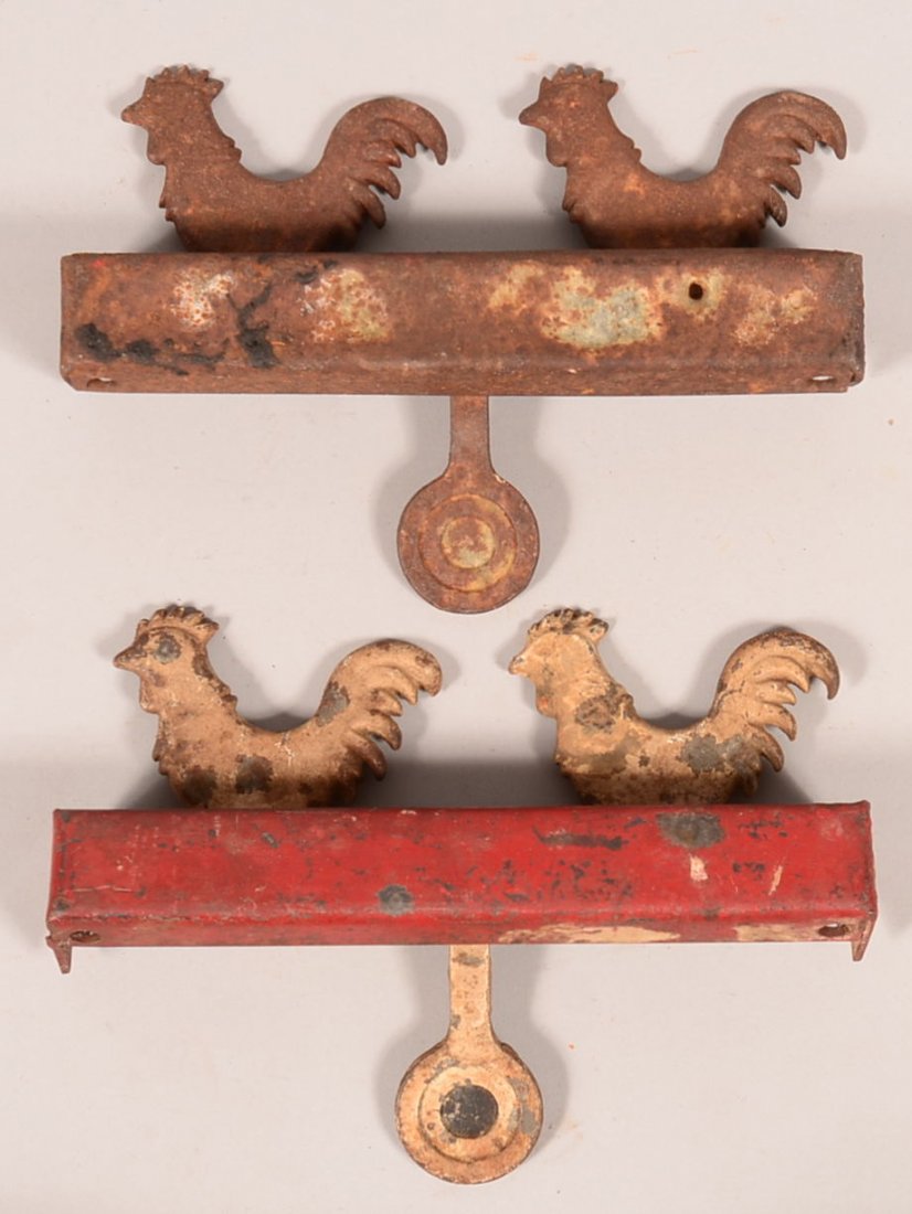 Lot of (2) early 20th century mechanical resetting type: Lot of (2) early 20th century mechanical resetting type targets with roosters. Condition: good with bullet impact marks.