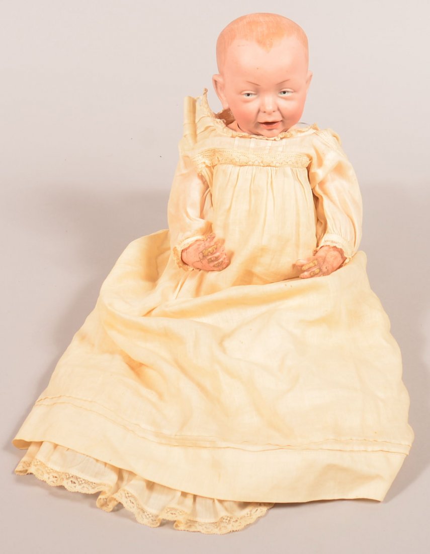 Antique Kammer-Reinhardt Bisque Head Kaiser Doll.: Antique Kammer-Reinhardt Bisque Head Kaiser Doll. Having composition body, head marked "36 K & R 100" , 14"h. Condition: Good with wear on hands.