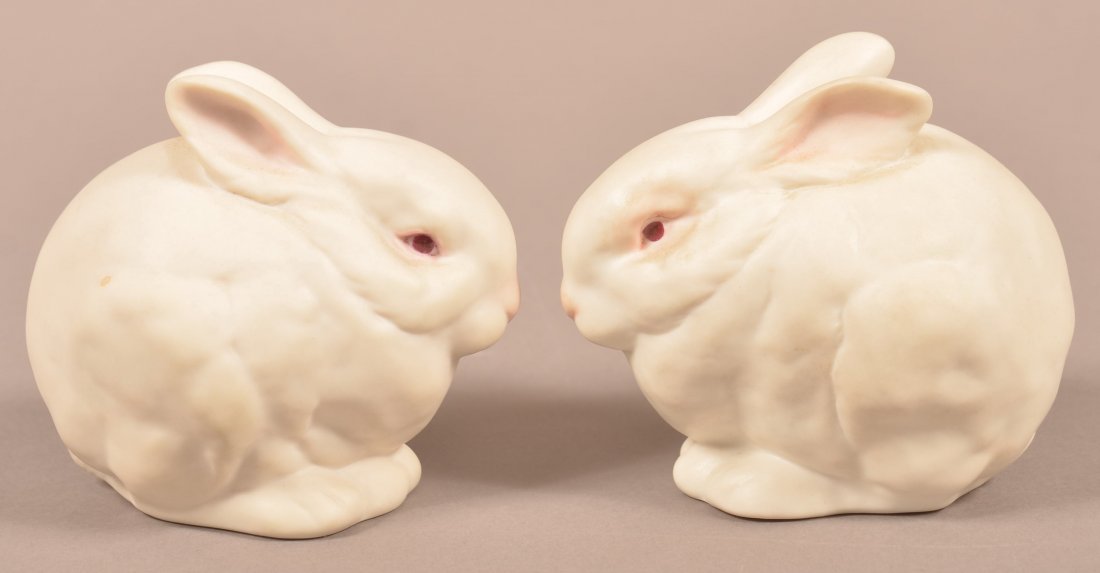 Pair of Cybis Porcelain Rabbit Figures. Signed Cybis on: Pair of Cybis Porcelain Rabbit Figures. Signed Cybis on bottom, 3-5/8"h. Condition: Very good.