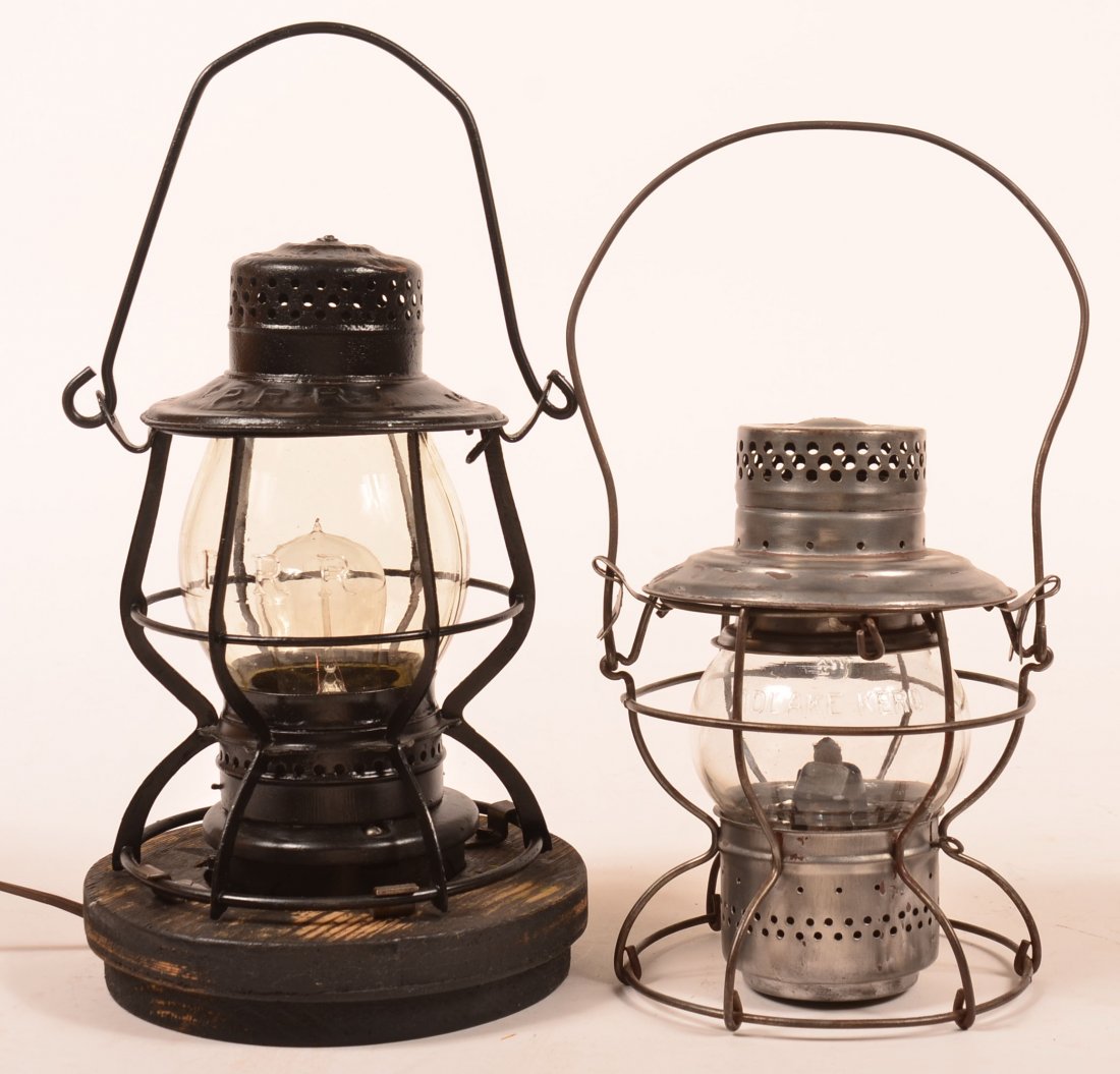 Two Pennsylvania Railroad Lanterns. One with Adlake