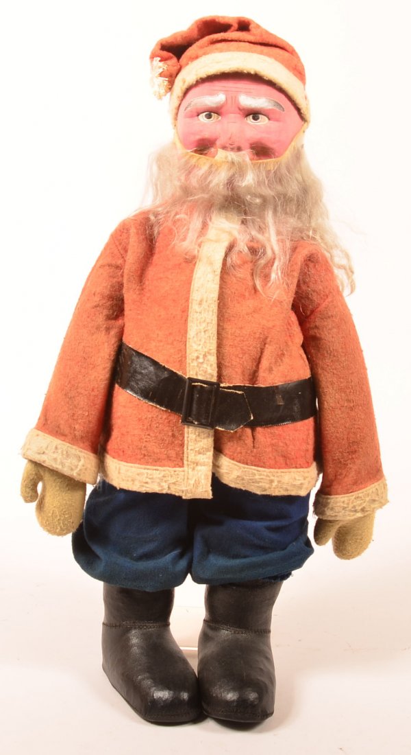 Vintage Cloth and Felt Santa Claus Doll. Unmarked. 25": Vintage Cloth and Felt Santa Claus Doll. Unmarked. 25" tall. Condition: good with minor wear.