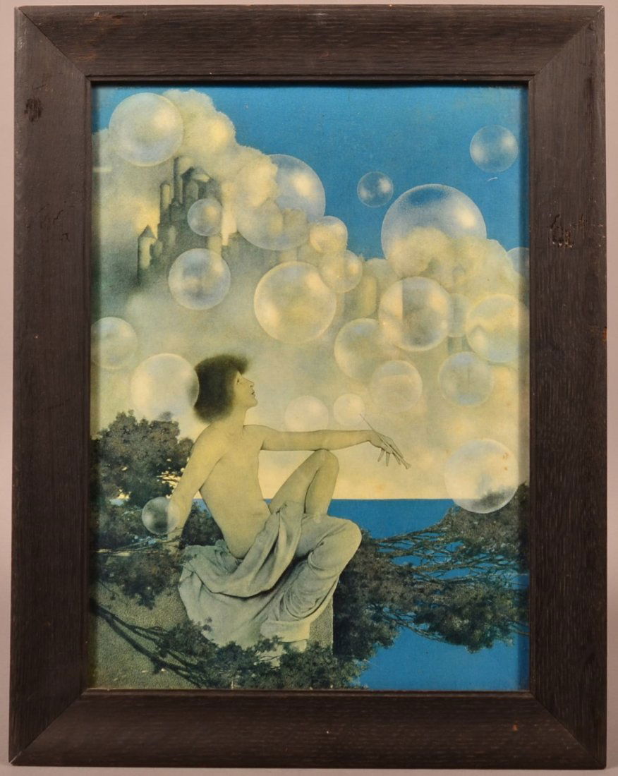 Maxfield Parrish (1870 - 1966) Air Castle Print.: Maxfield Parrish (1870 - 1966) Air Castle Print. In original frame. 19-x 15-1/4" overall. Condition: Good with minor wear.