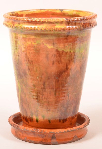 Shooner Redware Shenandoah Glazed Planter. (1 of 2)