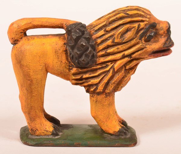 Contemporary Folk Art Shimmel Type Lion. (1 of 2)