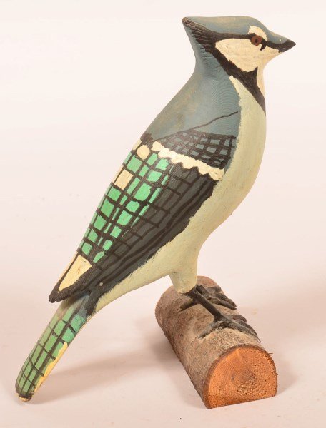 Contemporary Folk Art Blue Jay. (1 of 3)