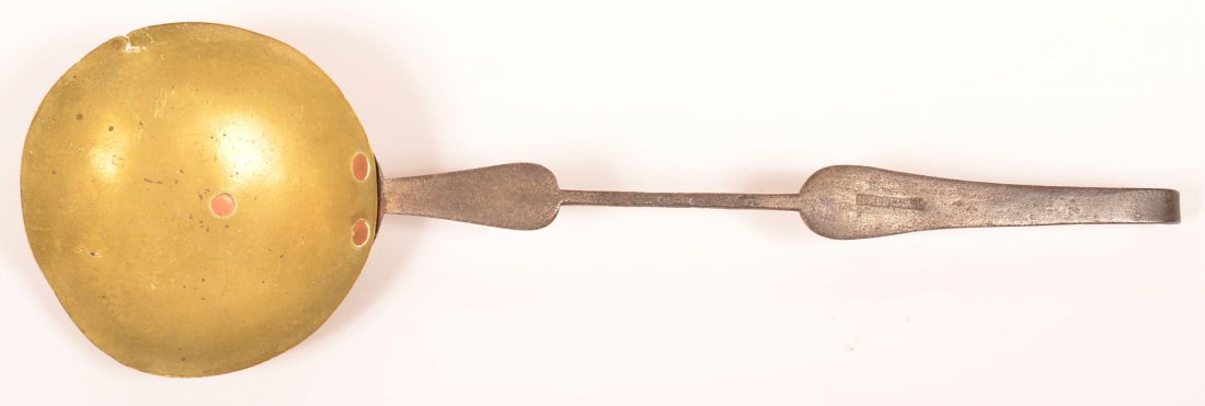 Wrought Iron and Brass Ladle Signed I. Whitman. (1 of 3)