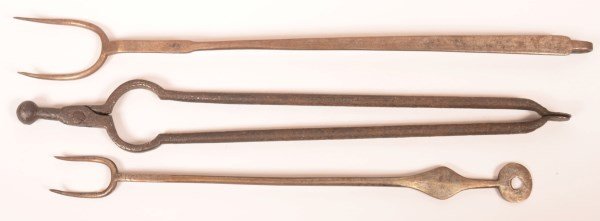 Three 19th Century Wrought Iron Utensils. (1 of 2)