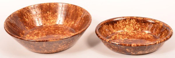 Two Rockingham Glazed Yellowware Bowls. (1 of 2)