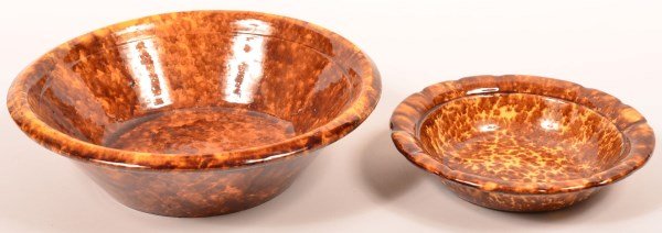 Two Rockingham Glazed Yellowware Bowls. (1 of 2)