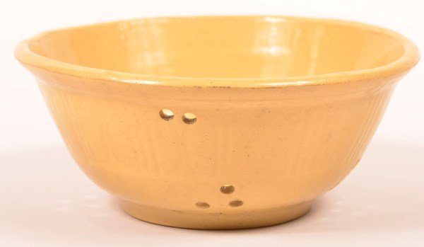 Small Yellowware Colander. (1 of 2)