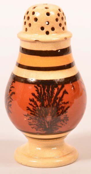 Mocha Seaweed Decorated China Pepperpot (1 of 4)