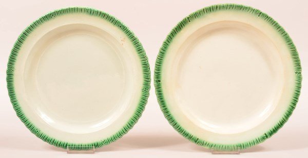2 Leeds Feather Edge Soft Paste China Plates. (1 of 1)
