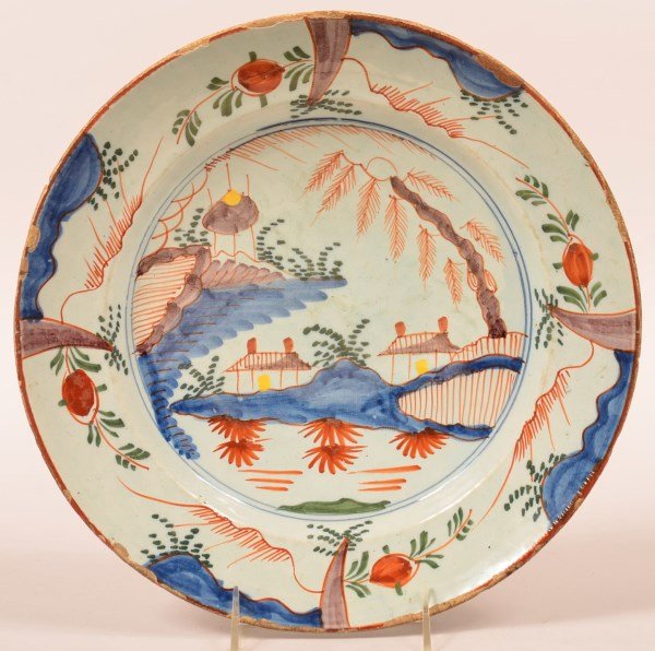 Delft Tin Glazed Earthenware Soup Plate. (1 of 2)