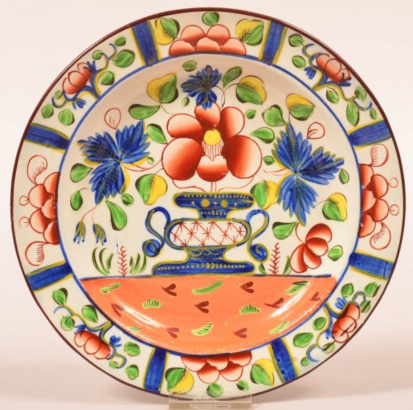 Gaudy Dutch Soft Paste China Urn Pattern Plate. (1 of 2)
