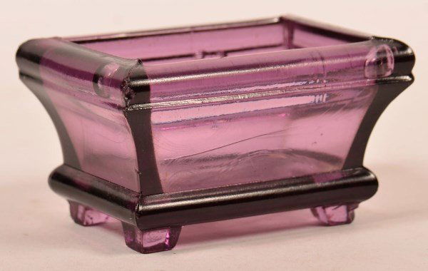 19th Century Amethyst Flint Glass Salt Cellar. (1 of 3)