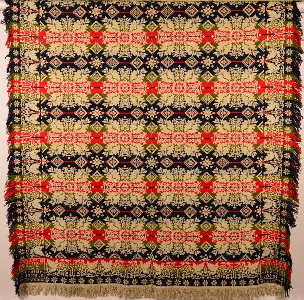 Four Color Dauphin County Jacquard Coverlet. (1 of 4)