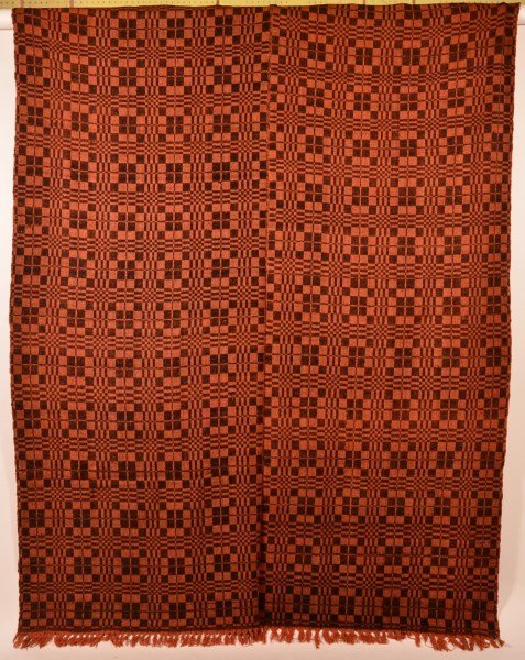 Geometric Pattern Two Part Overshot Coverlet. (1 of 2)