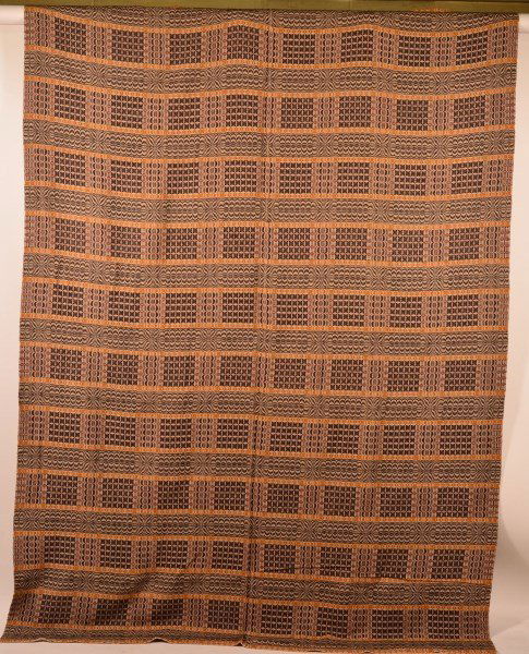 Geometric Pattern Two Part Overshot Coverlet. (1 of 2)