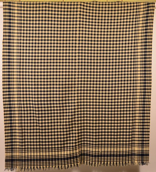 Plaid Two Part Woven Wool Coverlet. (1 of 3)