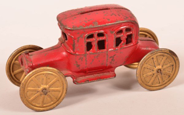 Cast Iron Four Passenger Automobile Bank. (1 of 3)