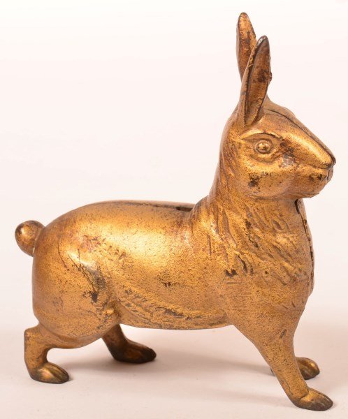 Cast Iron Standing Rabbit Still Bank. (1 of 2)