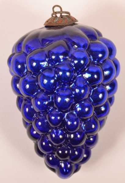 Cobalt Blue Cluster of Grapes German Kugel. (1 of 3)
