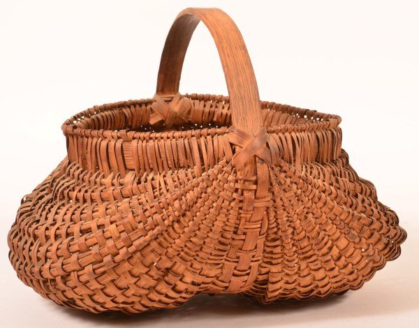 PA Woven Oak Splint Arshbach Market Basket. (1 of 4)
