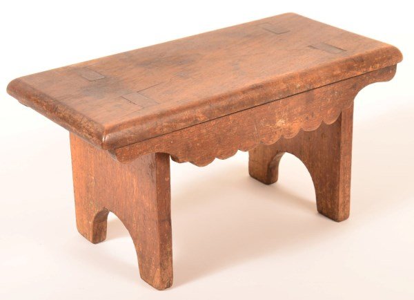 19TH Century Walnut Mortise Leg Foot Stool. (1 of 2)