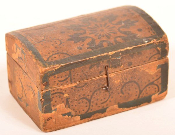 Wallpaper Covered Dome Top Trinket Box. (1 of 3)