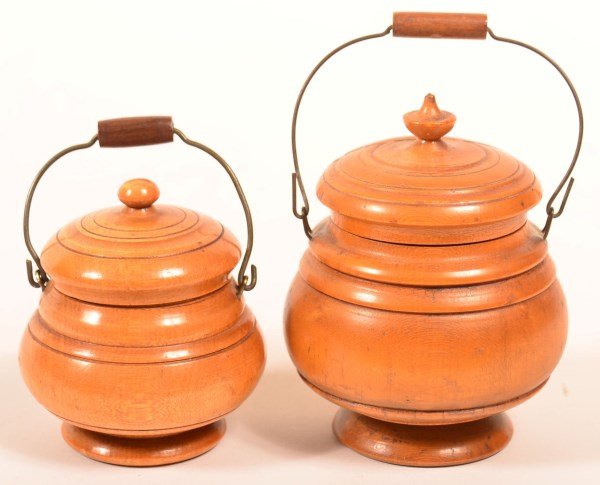 Two 19th Century Peasware Covered Canisters. (1 of 3)