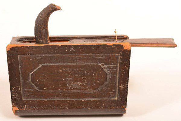 19th Century Book Form Painted Wood Trick Box. (1 of 3)
