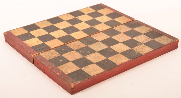 Antique Painted Wood Game Box. (1 of 3)