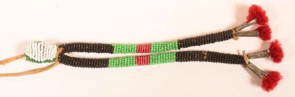 Plains Indian Bead Work Hair Ornament. (1 of 2)