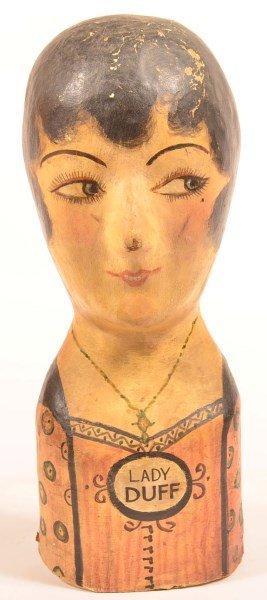 Paper Mache Painted Bust of Lady Duff. (1 of 2)