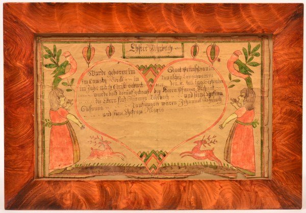 Berks County Hand Drawn and Colored Fraktur. (1 of 5)