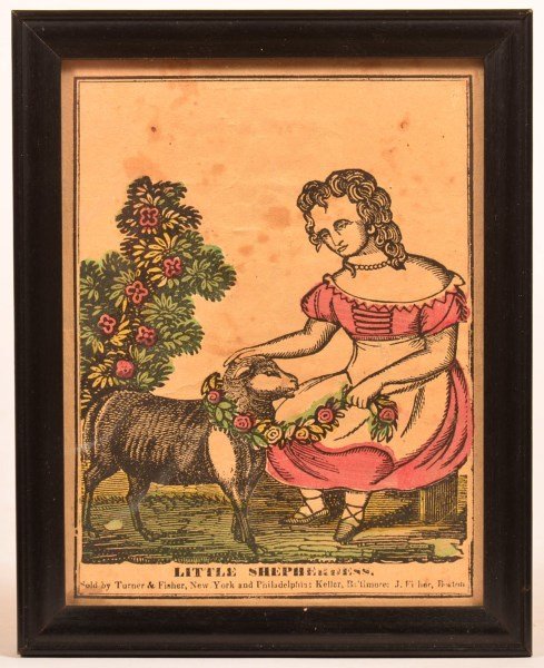 19th Century Hand Colored Block Print. (1 of 1)