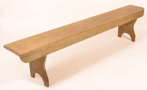 Pennsylvania 19th Century Mortise Leg Bench. (1 of 2)