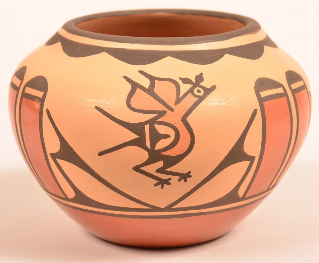Zia Pottery Pot by Ruby Panana, Zia, b. 1954. (1 of 3)