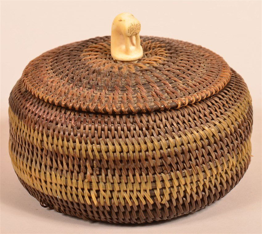 Vintage Eskimo Coiled Basket (1 of 4)