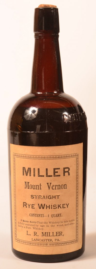L. R. Miller Whiskey Bottle, Lancaster, PA. (1 of 3)