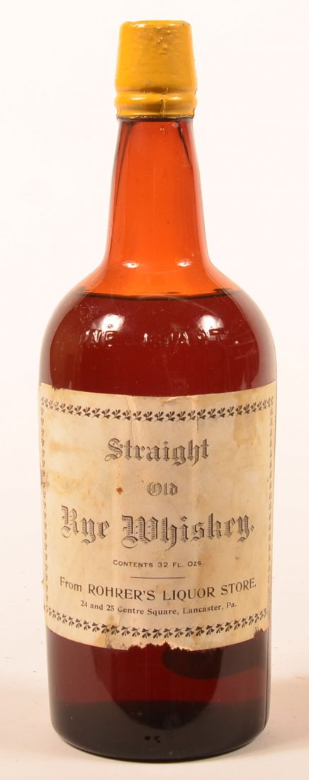 Rohrer's Quart  Whiskey Bottle, Lancaster, PA. (1 of 6)