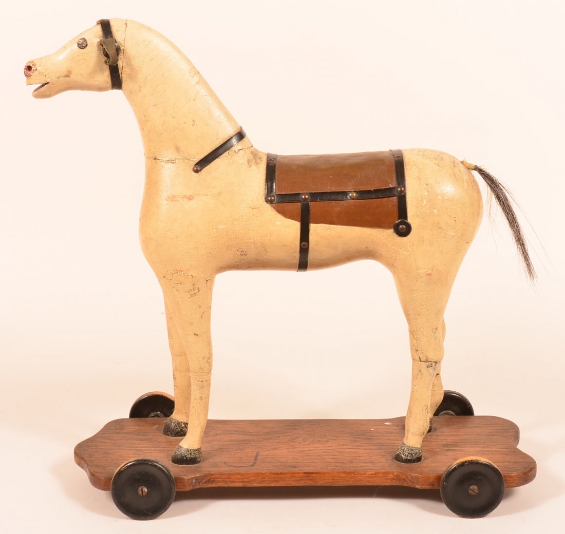 Antique Painted Wood Horse Pull Toy. (1 of 4)