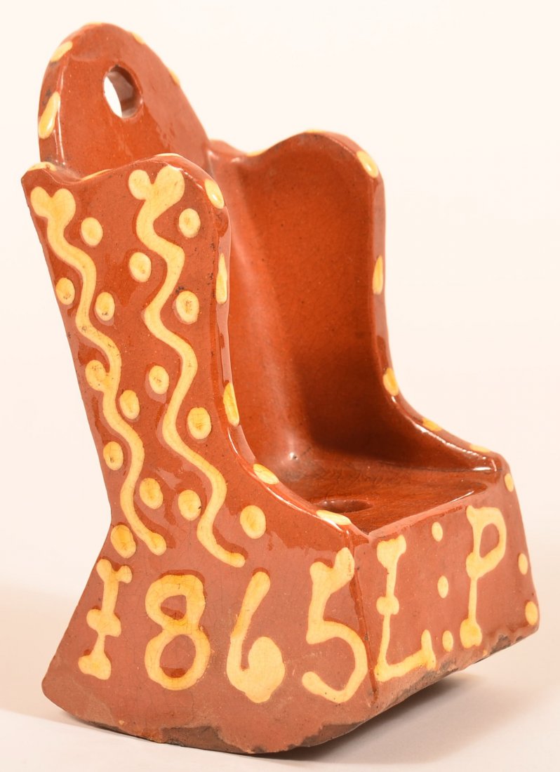 English Yellow Slip Redware Rocking Chair. (1 of 3)