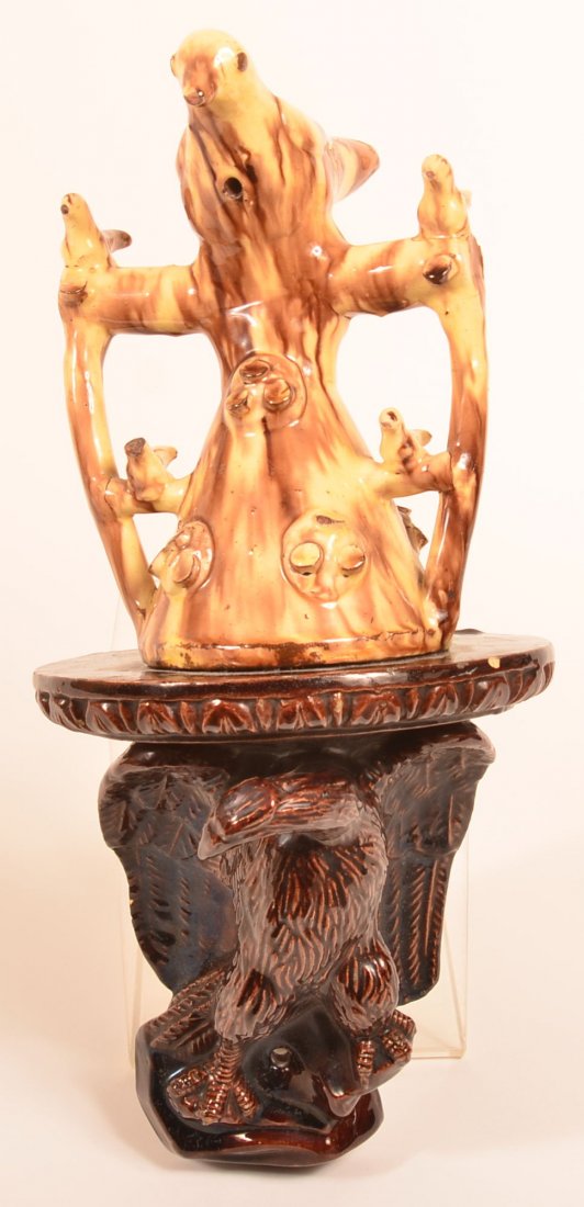 English Mottle Glazed Redware Bird Whistle. (1 of 4)