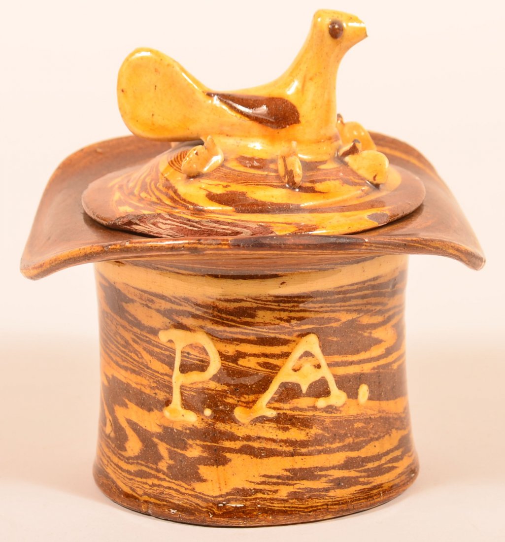 English Scroddleware Redware Sugar Bowl. (1 of 3)