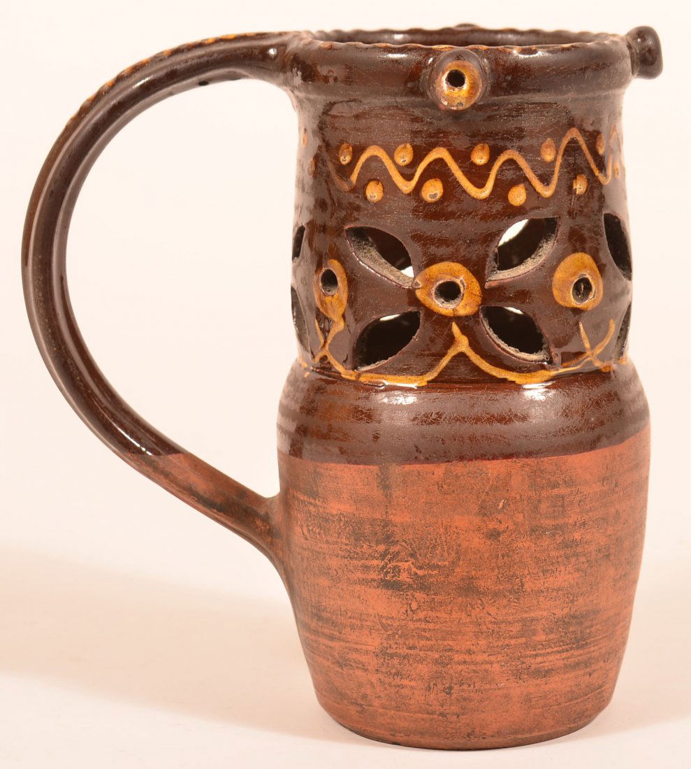 English Early 19th Century Redware Puzzle Jug. (1 of 3)