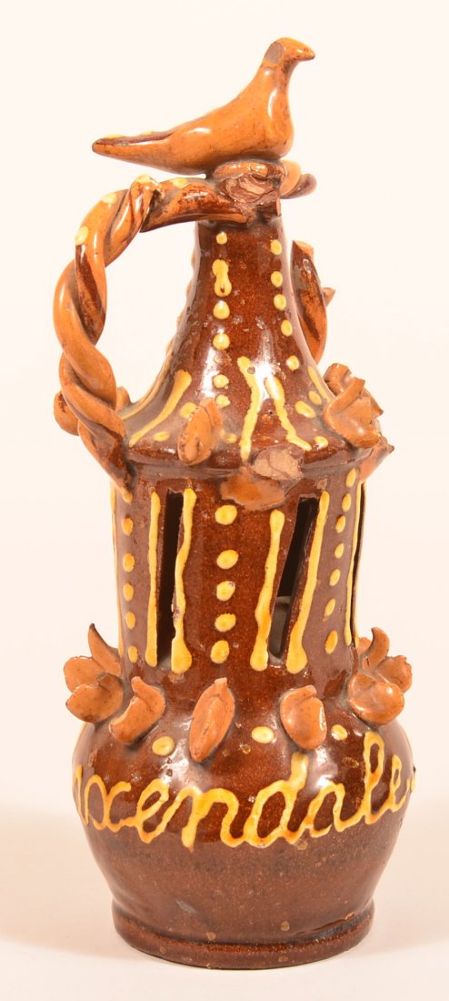 English Yellow Slip Cupula Form Still Bank. (1 of 5)