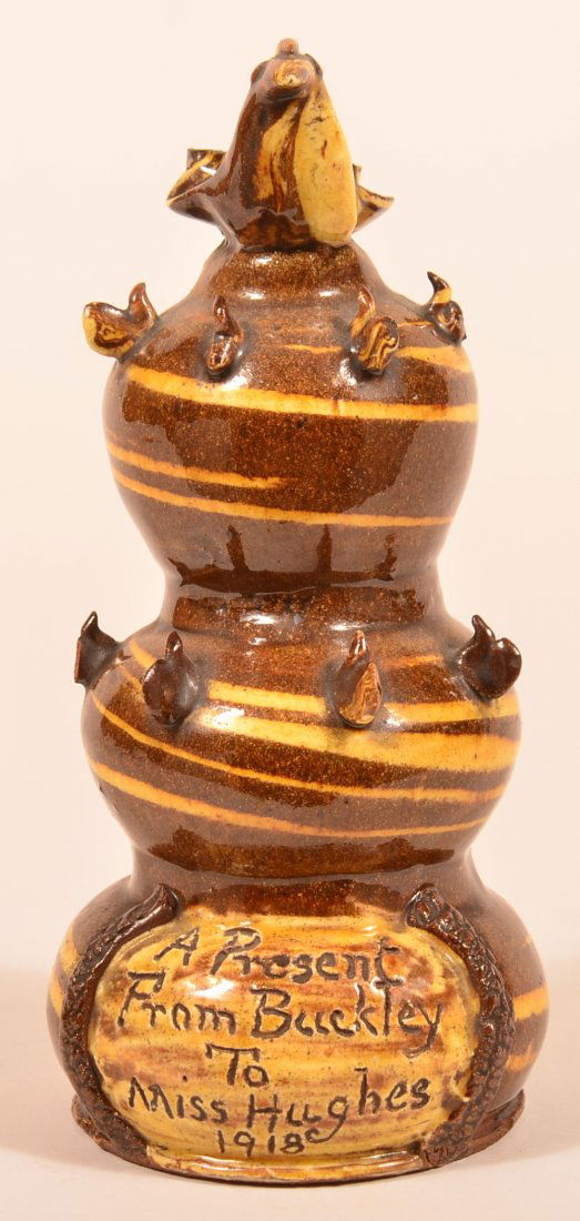 Scroddleware Redware Pottery Three Tier Bank. (1 of 3)