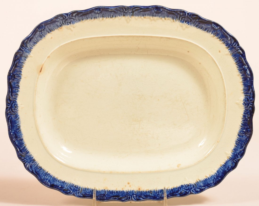 Leeds Soft Paste Blue Feather Edge Platter. (1 of 1)